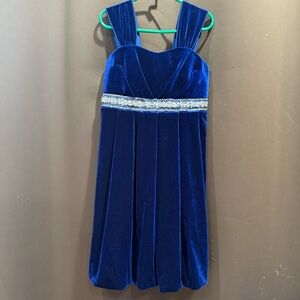 Girls Speechless Sapphire Blue Formal Dress with Silver Accent, Size 10